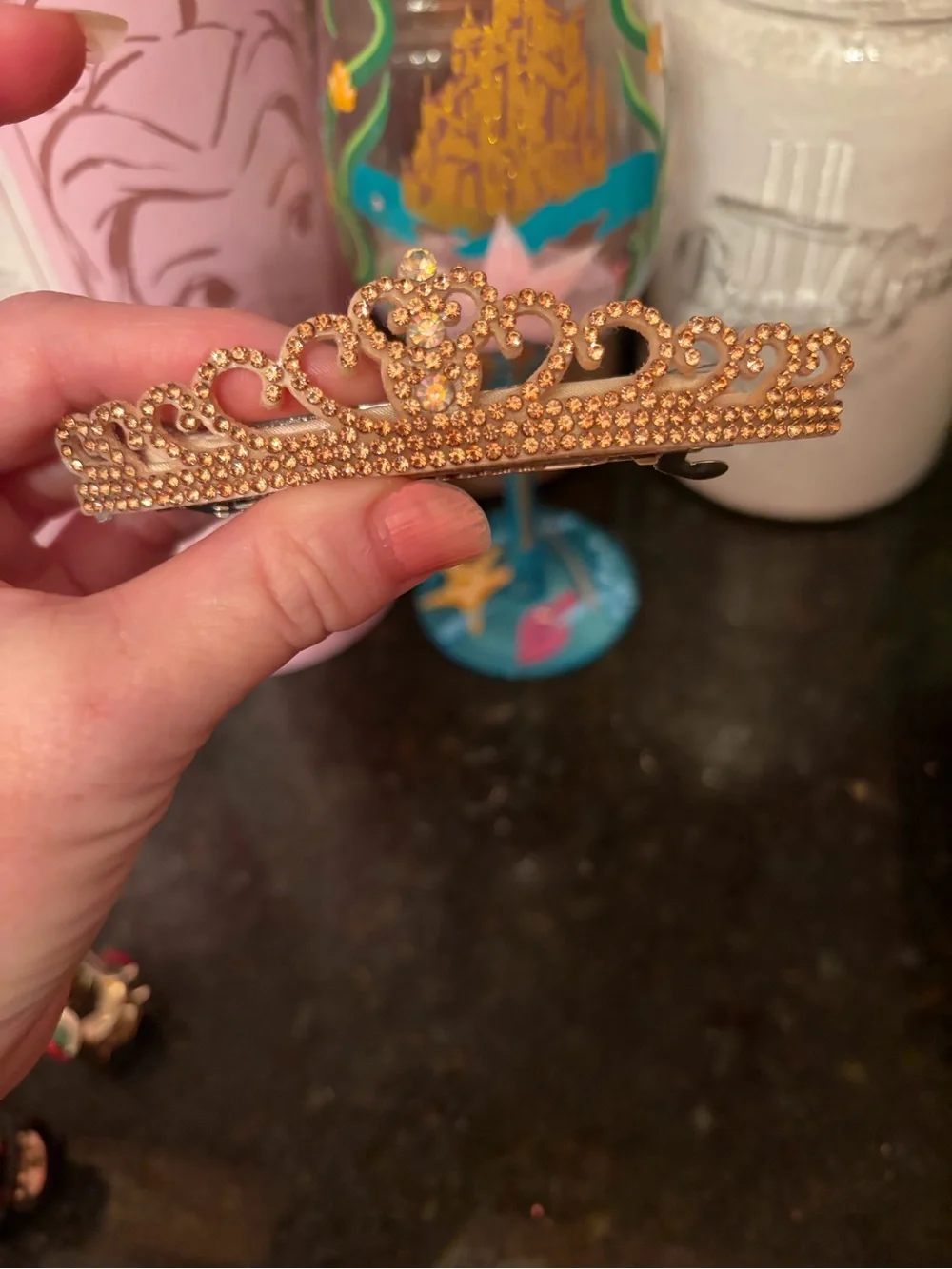 Gold crown barette